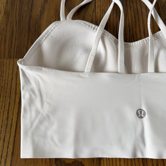 Lululemon Athletica Like a Cloud Longline Bra White Strappy Sports Size 4 or 6 - Picture 7 of 13